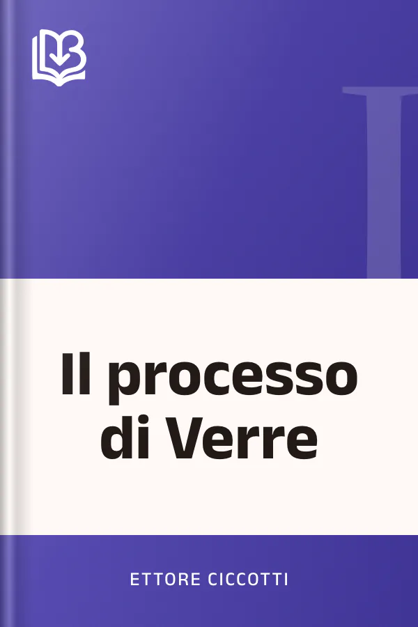 Il processo di Verre di Ettore Ciccotti, copertina del libro