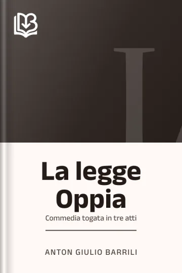 La legge Oppia di Anton Giulio Barrili, copertina del libro