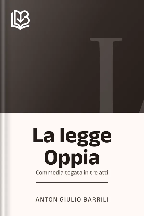 La legge Oppia di Anton Giulio Barrili, copertina del libro