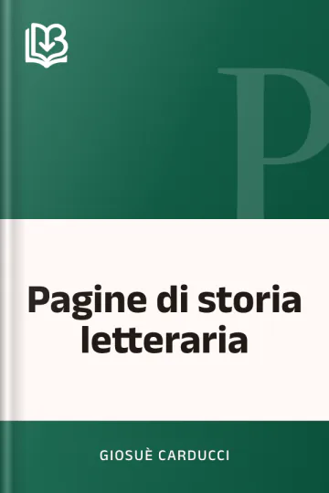 Pagine di storia letteraria di Giosuè Carducci, copertina del libro