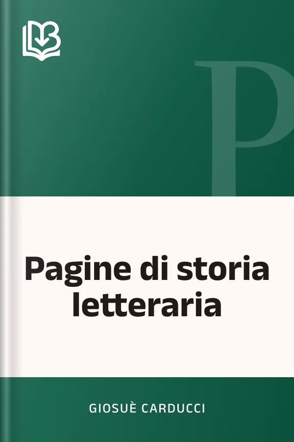 Pagine di storia letteraria di Giosuè Carducci, copertina del libro
