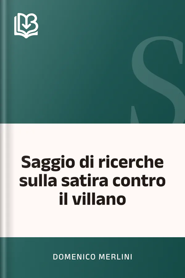 Saggio di ricerche sulla satira contro il villano di Domenico Merlini, copertina del libro