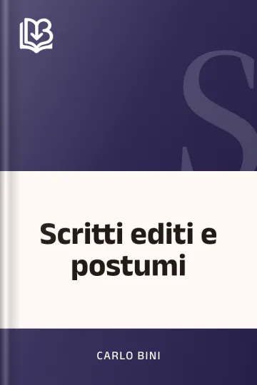Scritti editi e postumi di Carlo Bini, copertina del libro