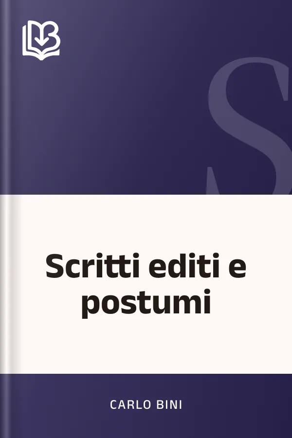 Scritti editi e postumi di Carlo Bini, copertina del libro