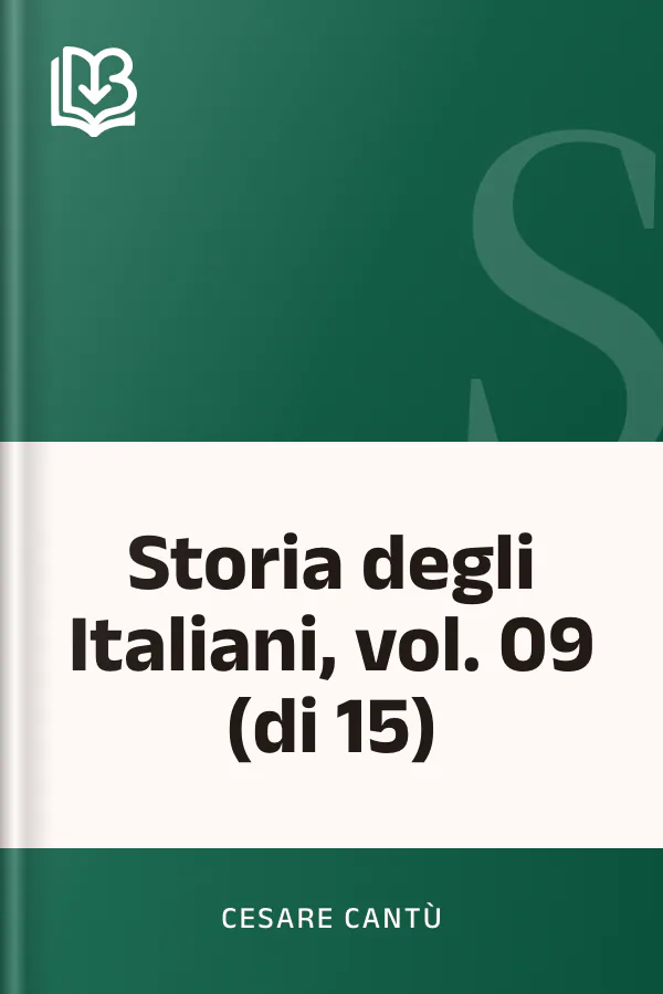 Storia degli Italiani, vol. 09 (di 15) di Cesare Cantù, copertina del libro