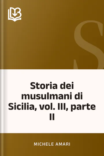 Storia dei musulmani di Sicilia, vol. III, parte II di Michele Amari, copertina del libro