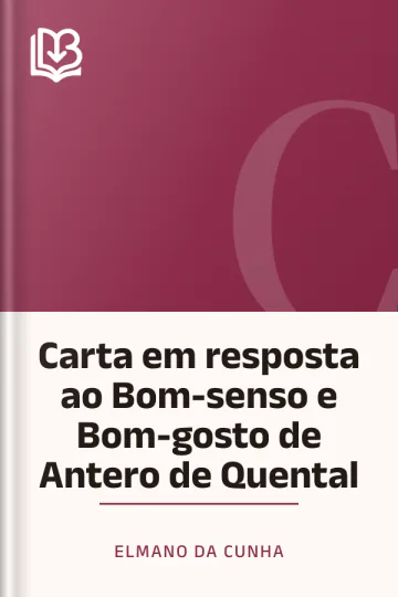 Carta em resposta ao Bom-senso e Bom-gosto de Antero de Quental de Elmano da Cunha, capa do livro