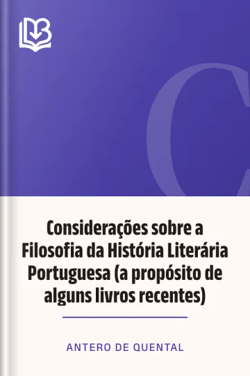Considerações sobre a Filosofia da História Literária Portuguesa (a propósito de alguns livros recentes) de Antero de Quental, capa do livro