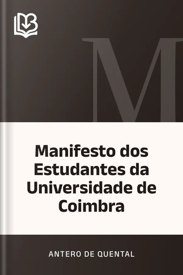 Manifesto dos Estudantes da Universidade de Coimbra de Antero de Quental, capa do livro