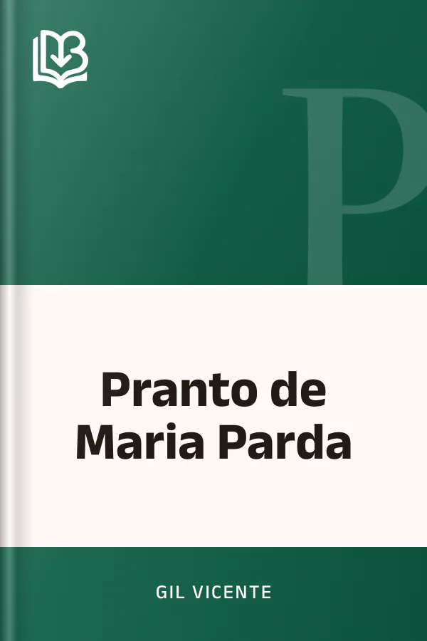 Pranto de Maria Parda de Gil Vicente, capa do livro