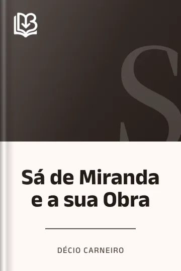Sá de Miranda e a sua Obra de Décio Carneiro, capa do livro
