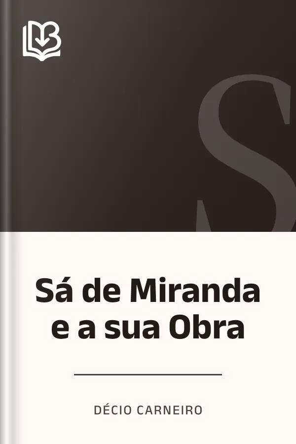 Sá de Miranda e a sua Obra de Décio Carneiro, capa do livro