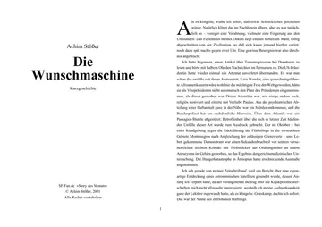Die Wunschmaschine von Achim Stößer, Buchcover