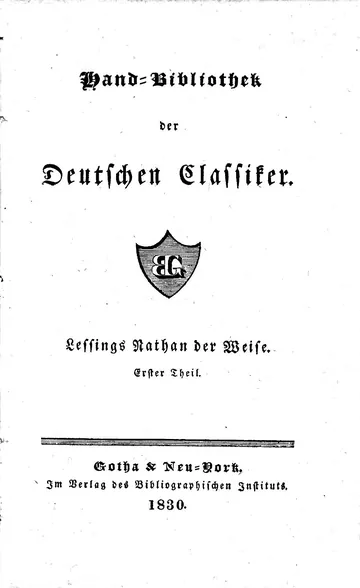 Nathan der Weise von Gotthold Ephraim Lessing, Buchcover
