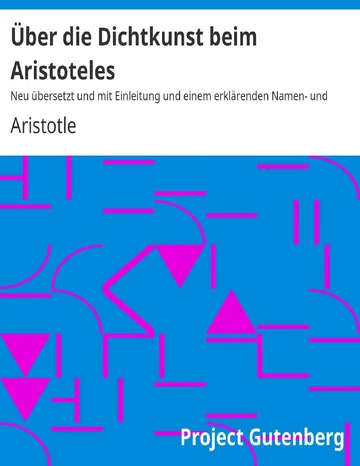 Über die Dichtkunst beim Aristoteles, neu übersetzt von Alfred Gudeman von Aristoteles, Buchcover