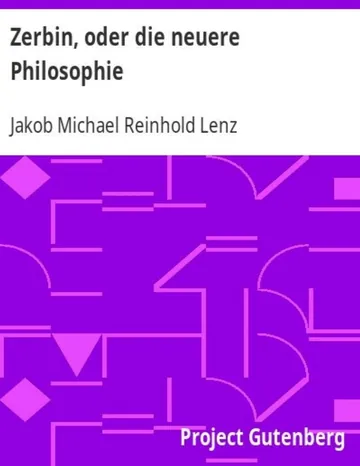 Zerbin, oder die neuere Philosophie von Jakob Michael Reinhold Lenz, Buchcover
