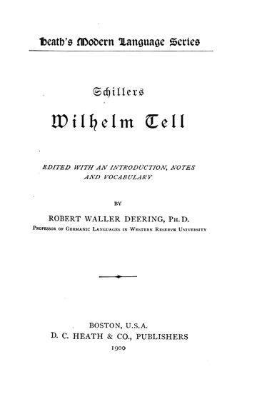 Wilhelm Tell von Friedrich Schiller, Buchcover