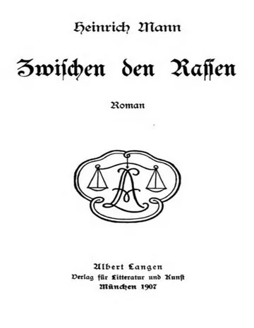 Zwischen den Rassen von Heinrich Mann, Buchcover