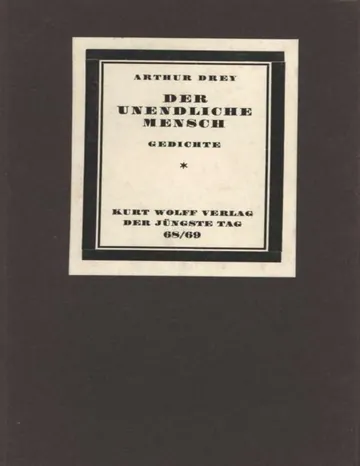Der unendliche Mensch, Gedichte von Arthur Drey, Buchcover