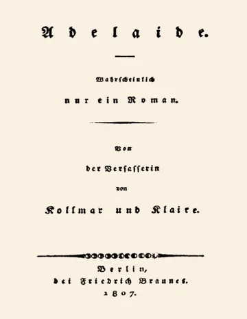 Adelaide, Wahrscheinlich nur ein Roman von Augusta von Goldstein, Buchcover