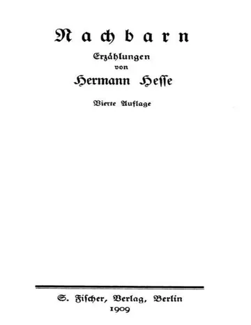 Nachbarn, Erzählungen von Hermann Hesse, Buchcover