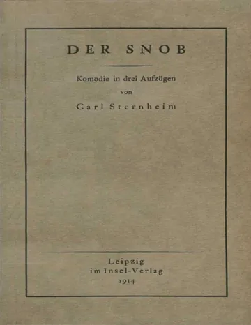 Der Snob von Carl Sternheim, Buchcover