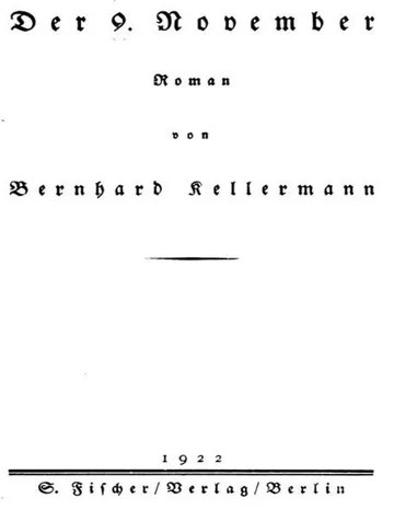 Der 9. November von Bernhard Kellermann, Buchcover
