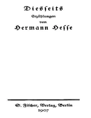 Diesseits, Erzählungen von Hermann Hesse, Buchcover