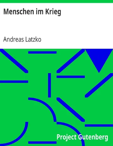 Menschen im Krieg von Andreas Latzko, Buchcover