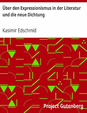 Über den Expressionismus in der Literatur und die neue Dichtung von Kasimir Edschmid, Buchcover