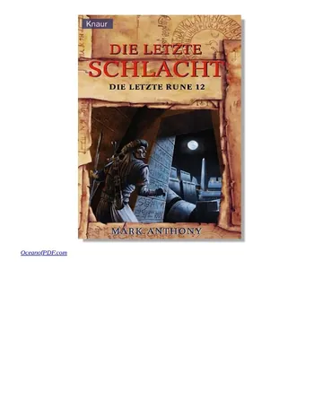 Die letzte Rune 12, Die letzte Schlacht von Mark Anthony, Buchcover