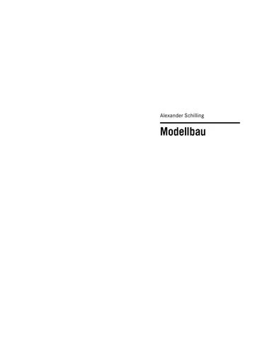 Basics Modellbau von Alexander Schilling, Buchcover