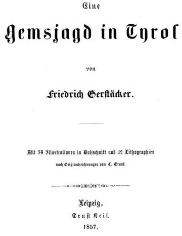 Eine Gemsjagd in Tyrol von Friedrich Gerstäcker, Buchcover