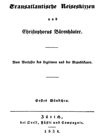 Transatlantische Reiseskizzen und Christophorus Bärenhäuter: Erstes Bändchen von Charles Sealsfield, Buchcover