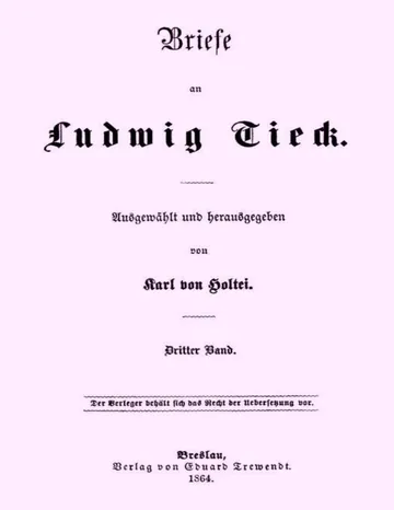Briefe an Ludwig Tieck, Dritter Band von Karl von Holtei, Buchcover