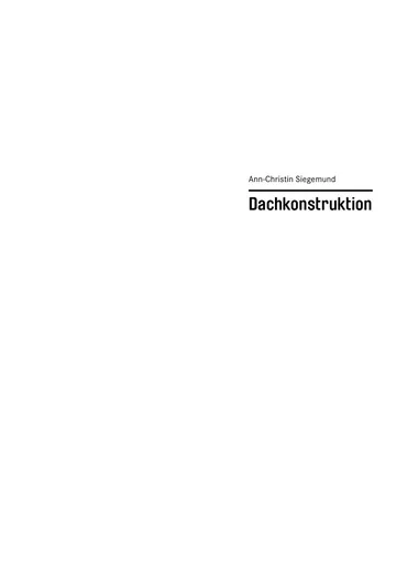 Basics Dachkonstruktion von Ann-Christin Siegemund, Buchcover