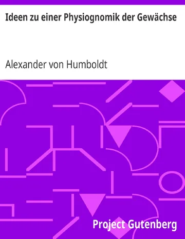 Ideen zu einer Physiognomik der Gewächse von Alexander von Humboldt, Buchcover