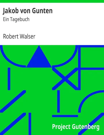 Jakob von Gunten, Ein Tagebuch von Robert Walser, Buchcover