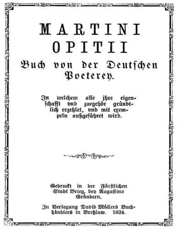 Buch von der deutschen Poeterey von Martin Opitz, Buchcover