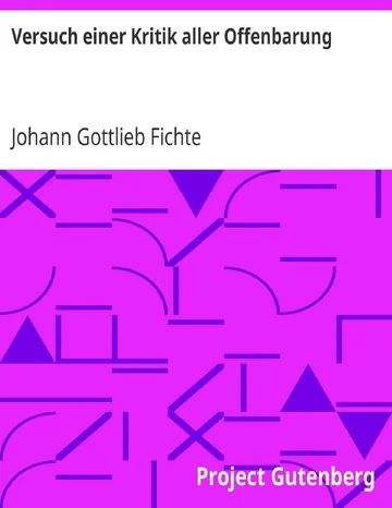 Versuch einer Kritik aller Offenbarung von Johann Gottlieb Fichte, Buchcover