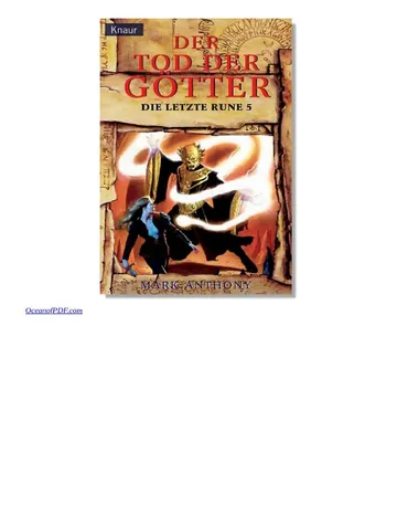 Der Tod der Götter, Die letzte Rune 5 von Mark Anthony, Buchcover