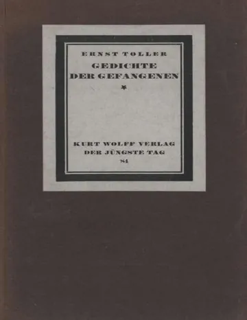 Gedichte der Gefangenen: Ein Sonettenkreis von Ernst Toller, Buchcover