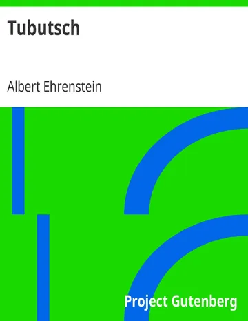 Tubutsch von Albert Ehrenstein, Buchcover
