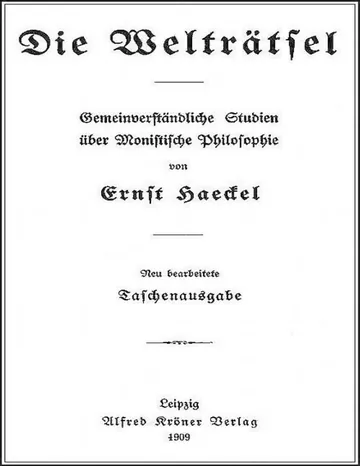 Die Welträtsel von Ernst Haeckel, Buchcover