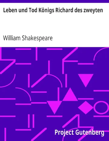 Leben und Tod Königs Richard des zweyten von William Shakespeare, Buchcover