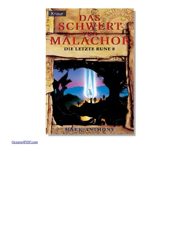 Das Schwert von Malachor, Die letzte Rune 8 von Mark Anthony, Buchcover