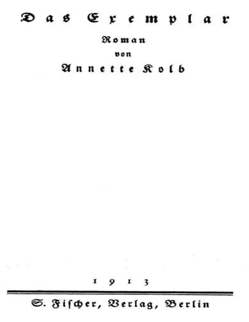 Das Exemplar von Annette Kolb, Buchcover