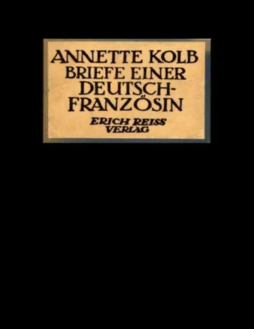 Briefe einer Deutsch-Französin von Annette Kolb, Buchcover