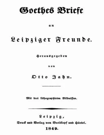 Goethes Briefe an Leipziger Freunde von Johann Wolfgang von Goethe, Buchcover