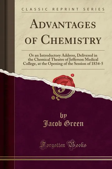Advantages of Chemistry by Jacob Green, book cover